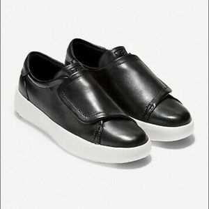 Cole Haan GrandPro flat form monk, Black Leather sz W7.5